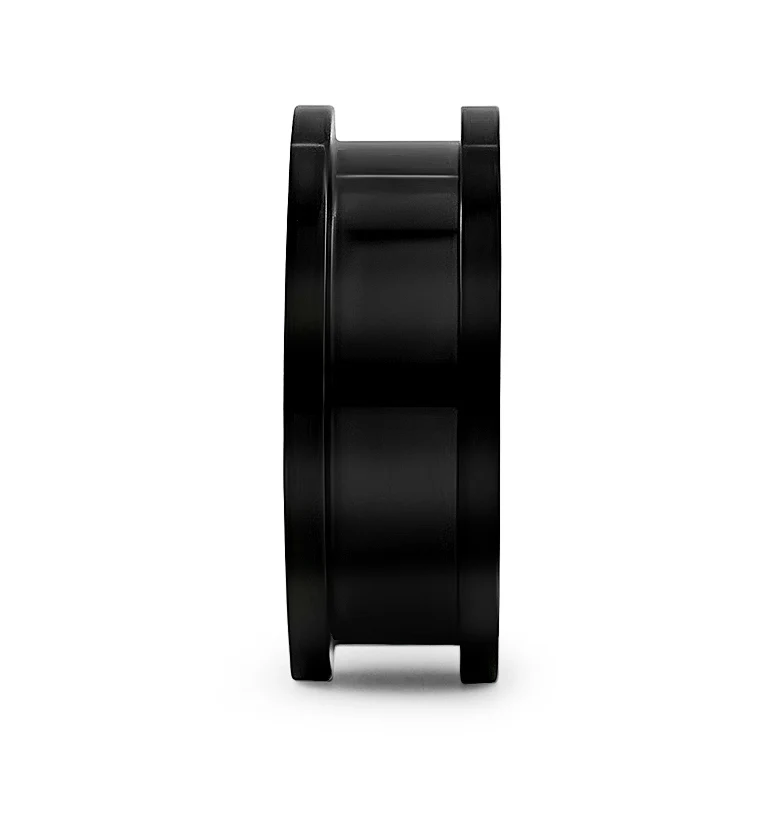 Black Stainless Steel Screw On Ear Tunnels - Mrs Treak