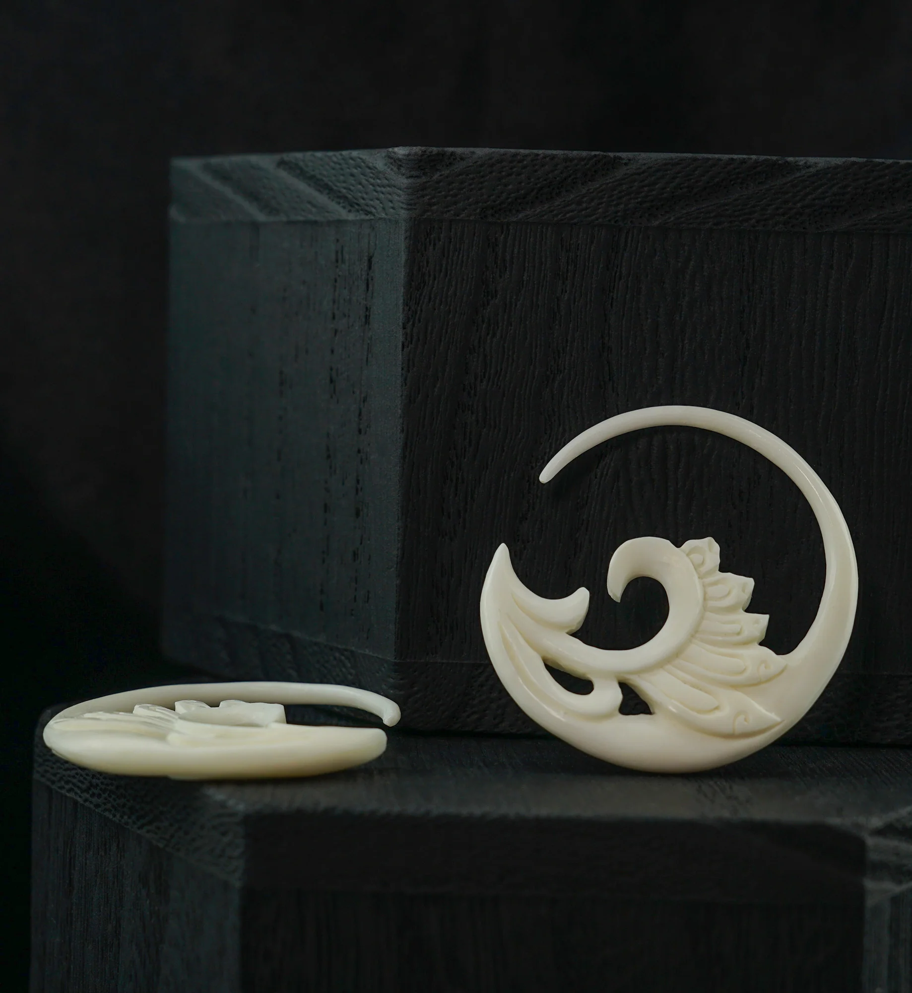 White Floral Wave Bone Hangers - Mrs Treak