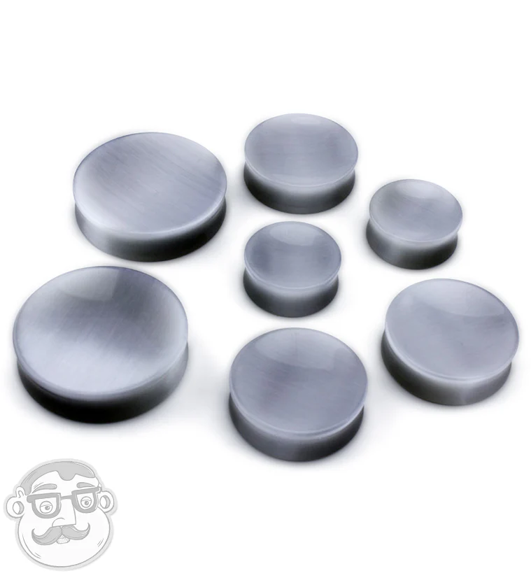 Grey Cat's Eye Glass Plugs - Mrs Treak