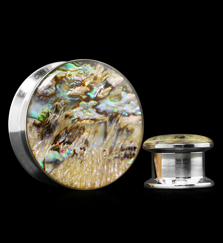 Abalone Shell Top Stainless Steel Plugs - Mrs Treak
