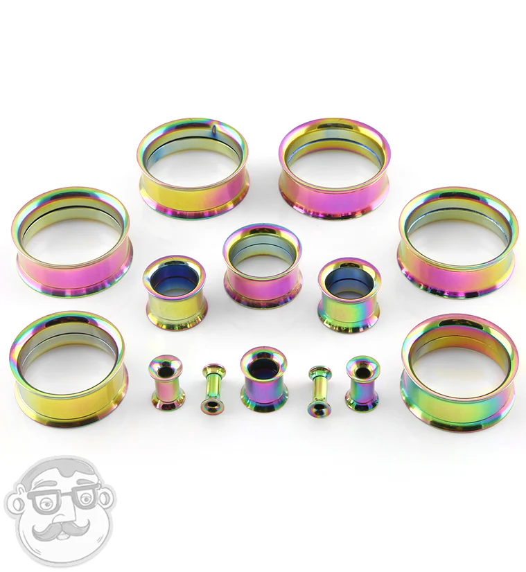 Rainbow Steel Internally Threaded Tunnel Plugs - Mrs Treak
