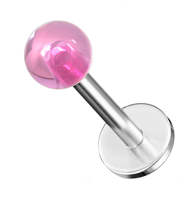 Glow In The Dark Steel Labret - Mrs Treak