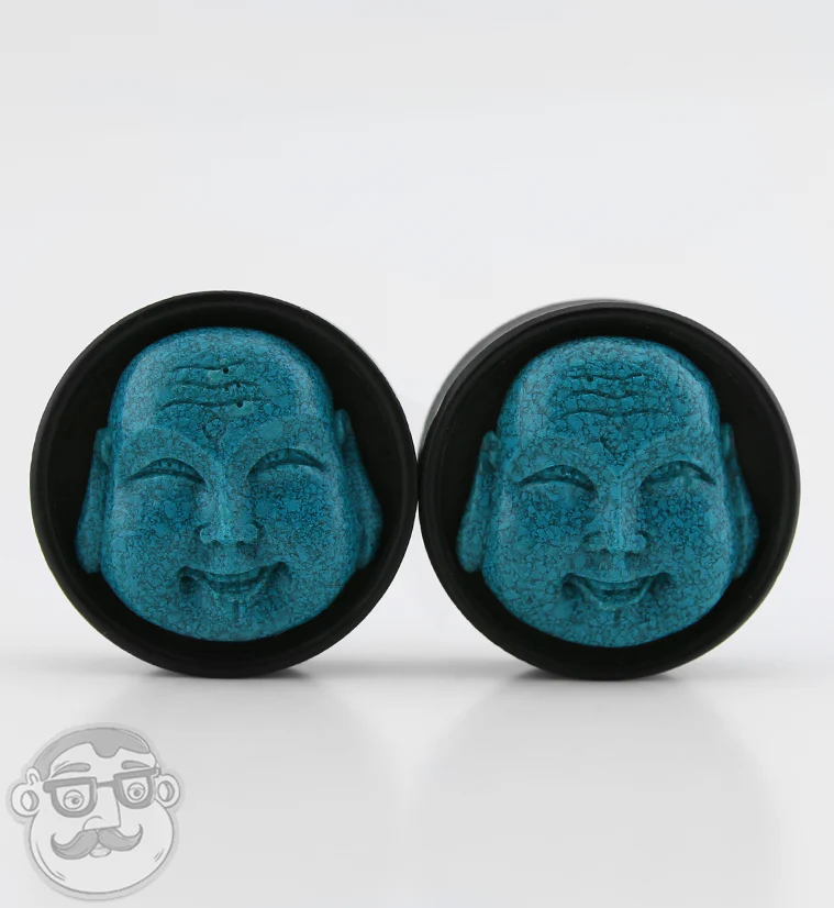 Areng Wood Plugs With Buddha Stone Inlay - Mrs Treak