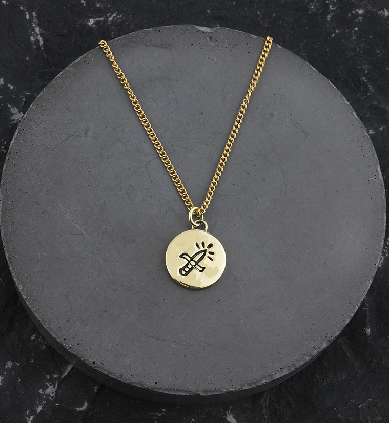 Dagger Brass Charm Necklace - Mrs Treak