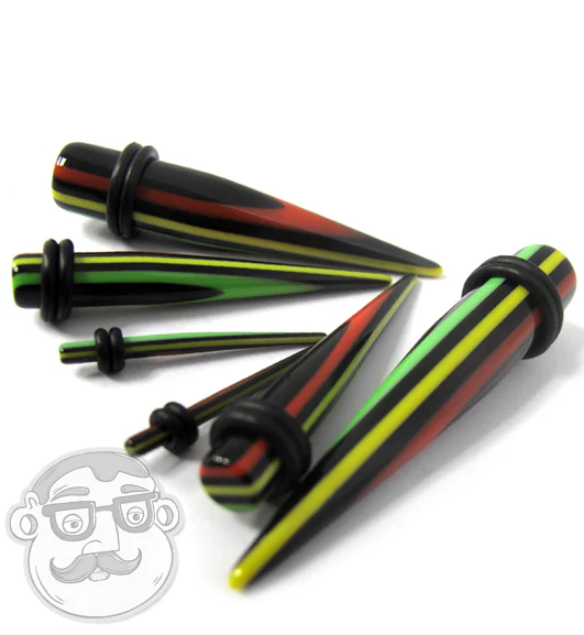 Striped Reggae Black Taper - Mrs Treak
