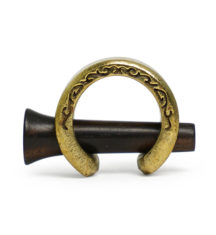 Areng Wood X Brass Cuff Plugs - Mrs Treak