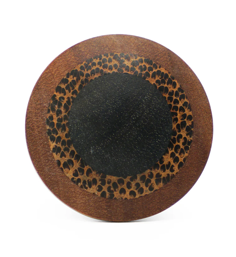 Single Flare Saba Wood Plugs with Coconut & Areng Inlay - Mrs Treak