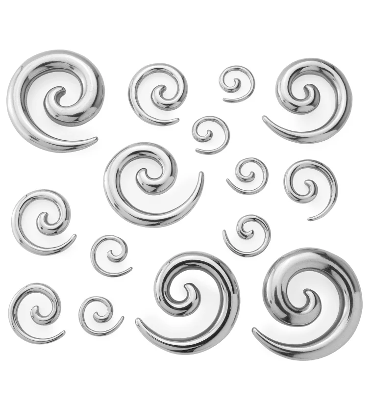 316L Stainless Steel Spirals Plugs - Mrs Treak