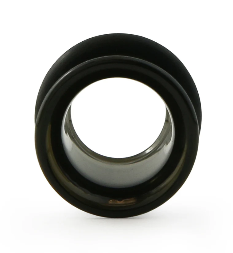 Midnight Black Glass Tunnel Plugs - Single Flare - Mrs Treak