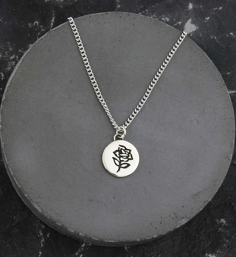 Enchanted Rose White Brass Charm Necklace - Mrs Treak