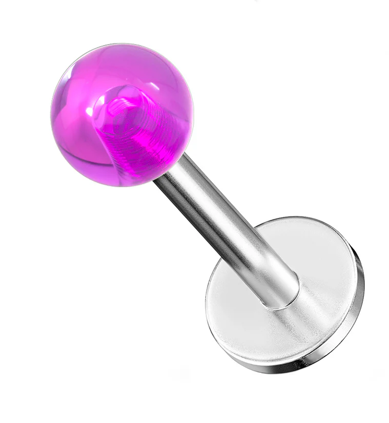 Glow In The Dark Steel Labret - Mrs Treak