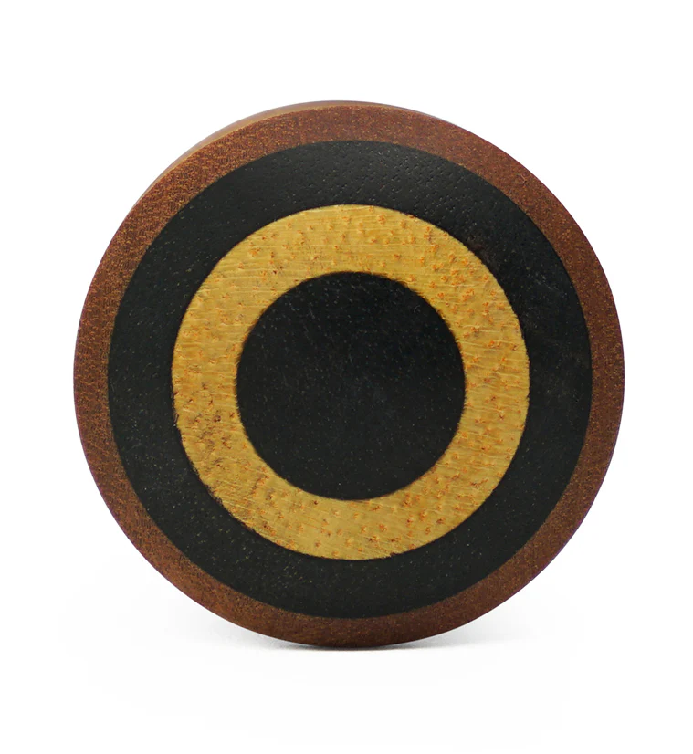 Saba Wood Plugs with Target Arang Wood Inlay - Mrs Treak