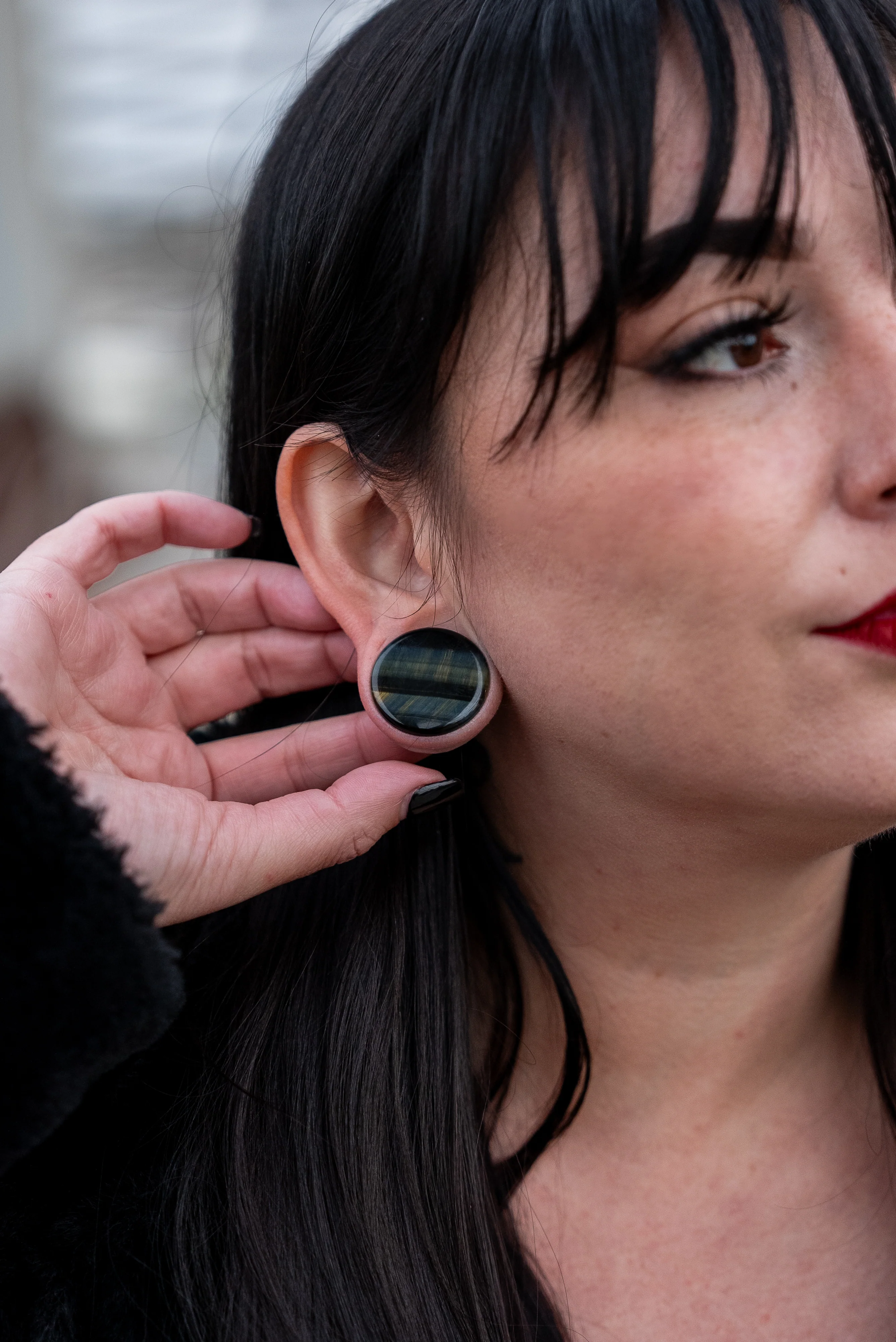 Blue Tigers Eye Stone Plugs - Mrs Treak