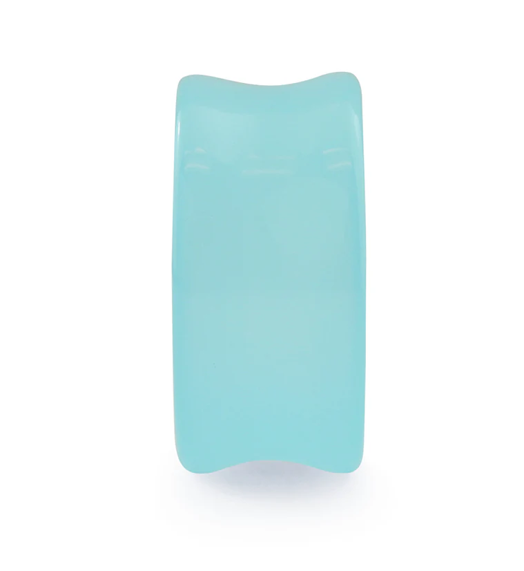 Sky Blue Glass Double Flare Tunnels - Mrs Treak