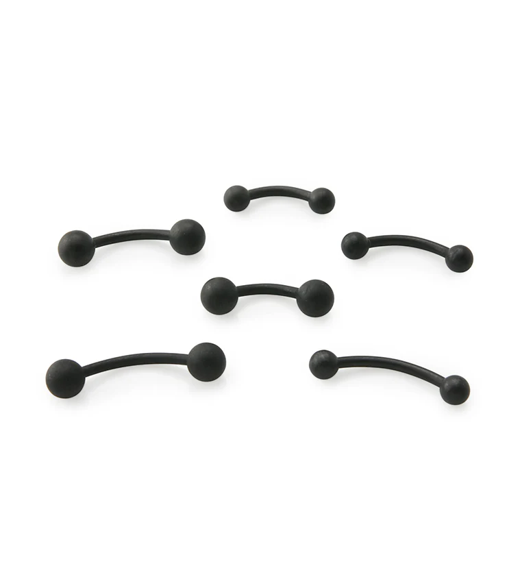 Black Matte Curved Barbell - Mrs Treak