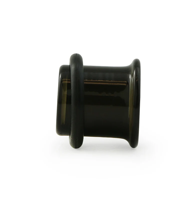 Midnight Black Glass Tunnel Plugs - Single Flare - Mrs Treak