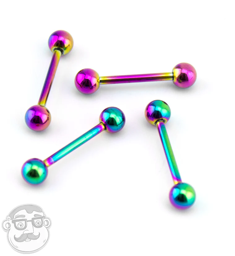 Rainbow PVD Stainless Steel Barbell - Mrs Treak