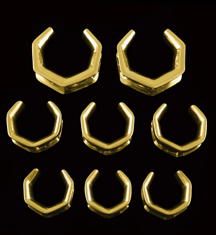 Gold PVD Hex Saddles - Mrs Treak