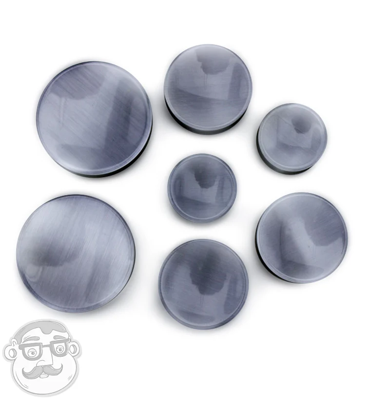 Grey Cat's Eye Glass Plugs - Mrs Treak