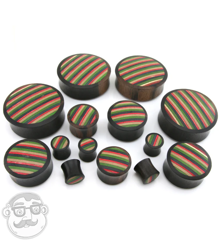 Rasta Stripe Wood Skateboard Plugs - Mrs Treak