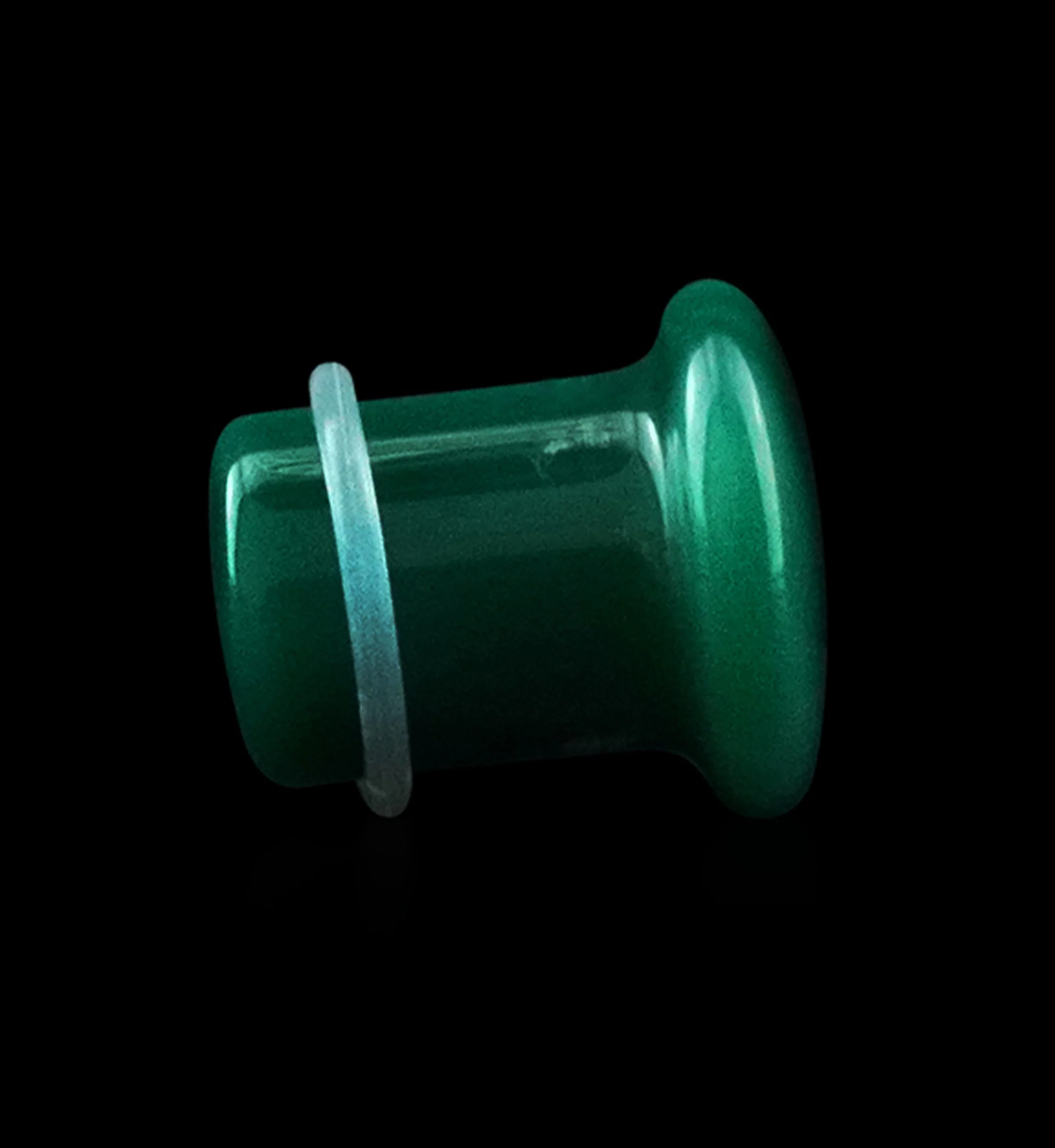 Green Line Agate Stone Plugs - Single Flare - Mrs Treak