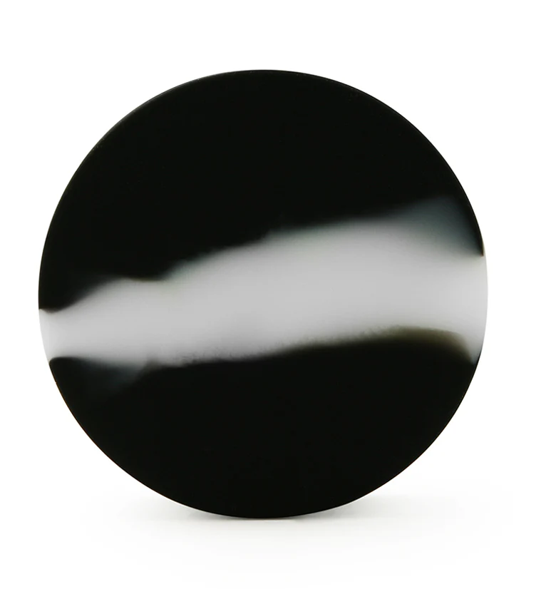 Black And White Double Flare Silicone Plugs - Mrs Treak