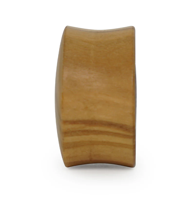 Olive Wood Concave Plugs With Purple Heart Inlay - Mrs Treak