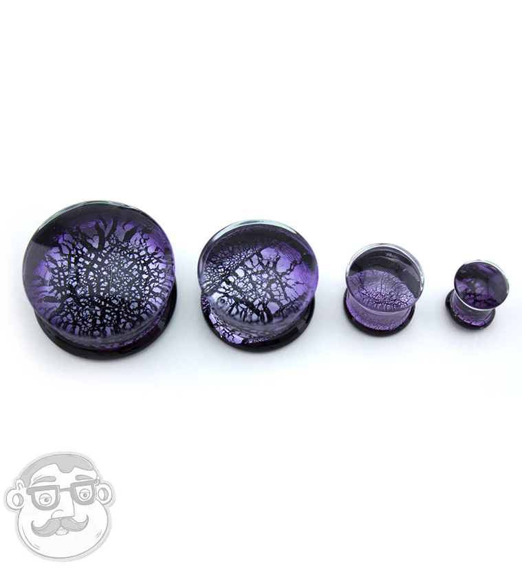 Purple Dichroic Glass Plugs - Mrs Treak