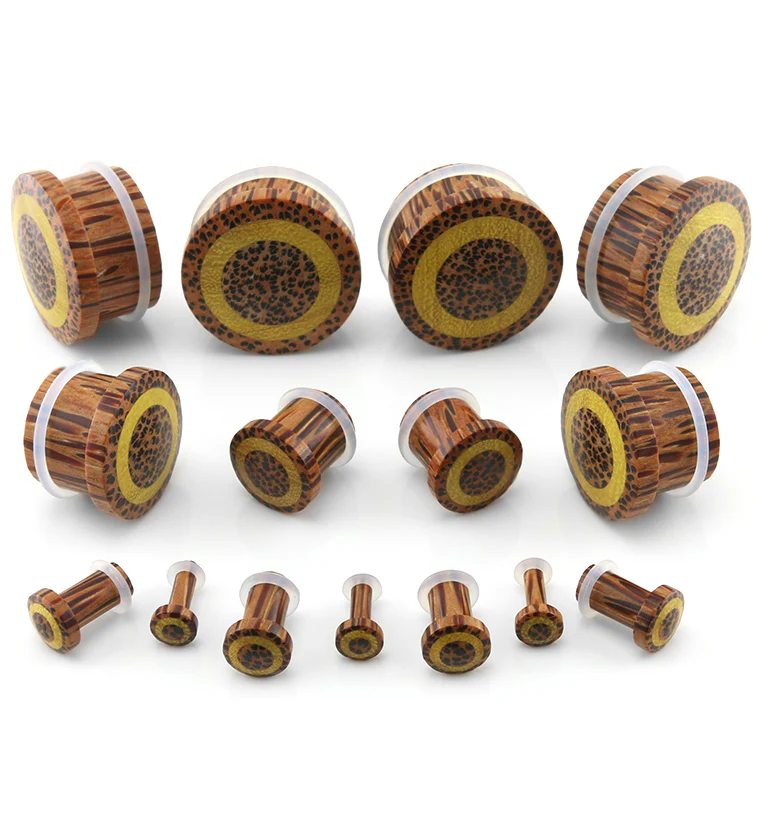 Single Flare Coconut Wood Plugs with Jackfruit Inlay - Mrs Treak