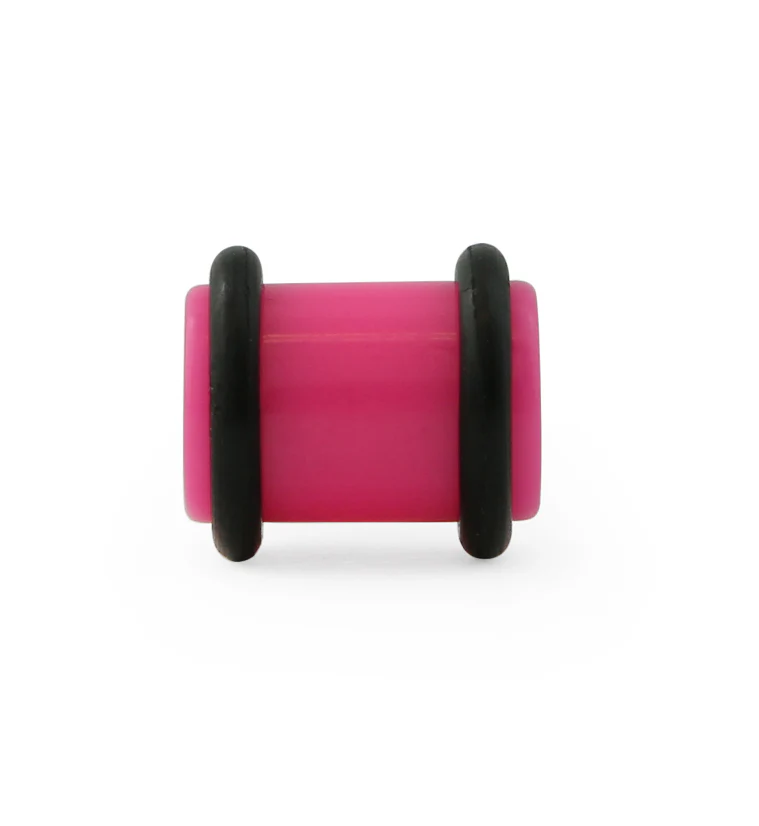 Hot Pink No Flare Acrylic Plugs - Mrs Treak