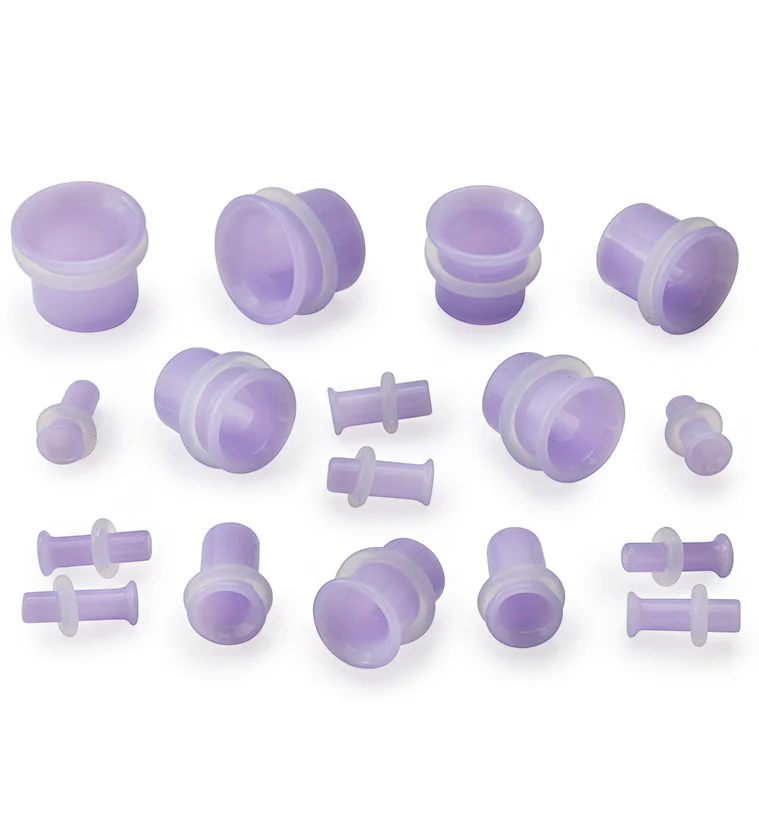 Lavender Glass Single Flare Tunnels - Mrs Treak