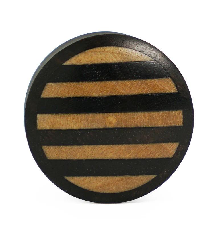 Areng Wooden Plugs With Striped Inlay - Mrs Treak