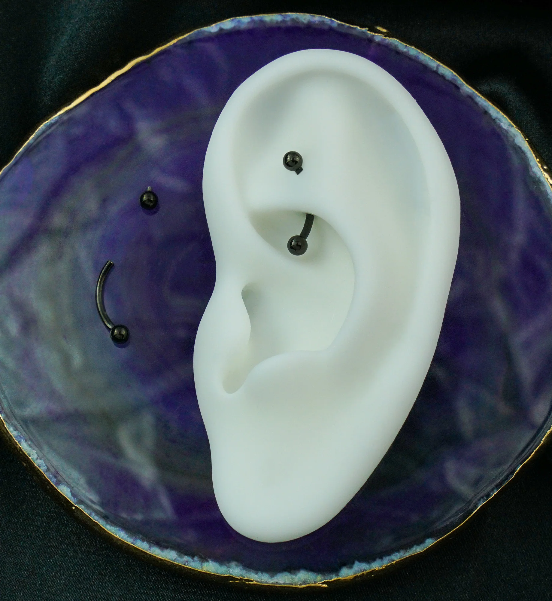 Black PVD Titanium Curved Barbell - Mrs Treak