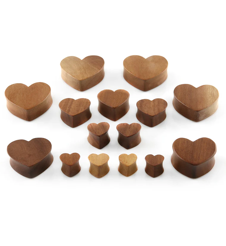 Heart Shaped Wooden Plugs - Mrs Treak