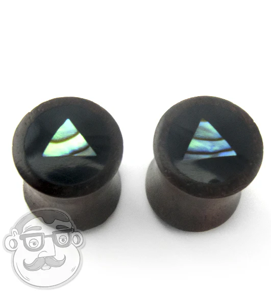 Abalone Triangle Shell Wood Plugs - Mrs Treak