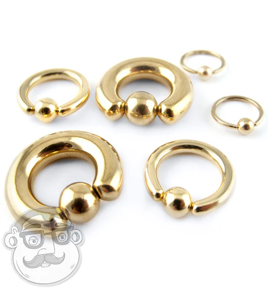 Gold PVD Captive Ring Stainless Steel - Mrs Treak