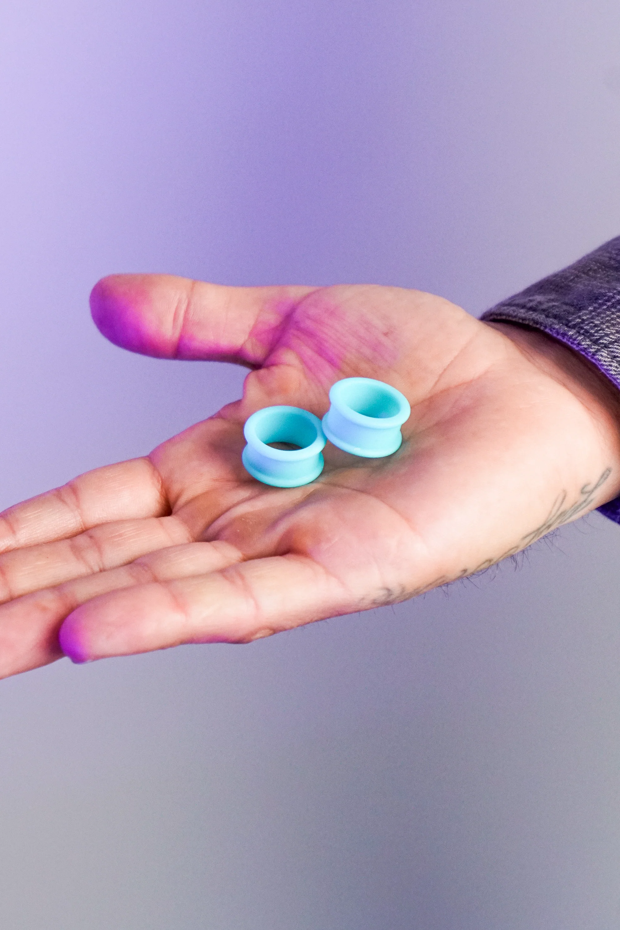 Aquamarine Matte Silicone Tunnels - Mrs Treak