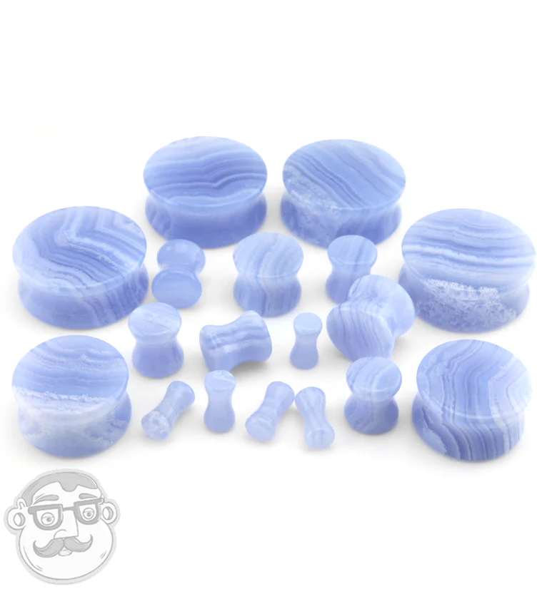 Blue Lace Agate Stone Plugs - Mrs Treak