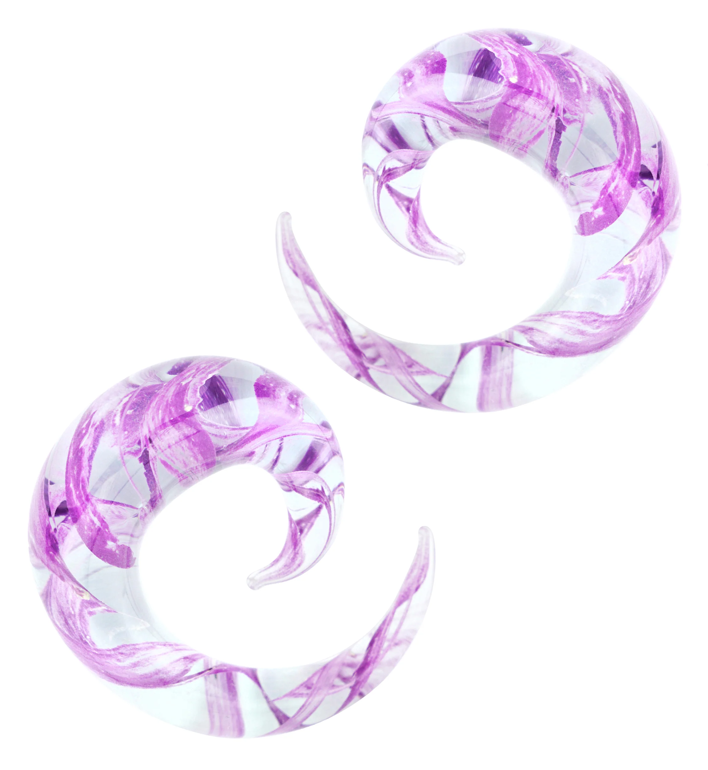Purple Swirl Glass Spirals - Mrs Treak