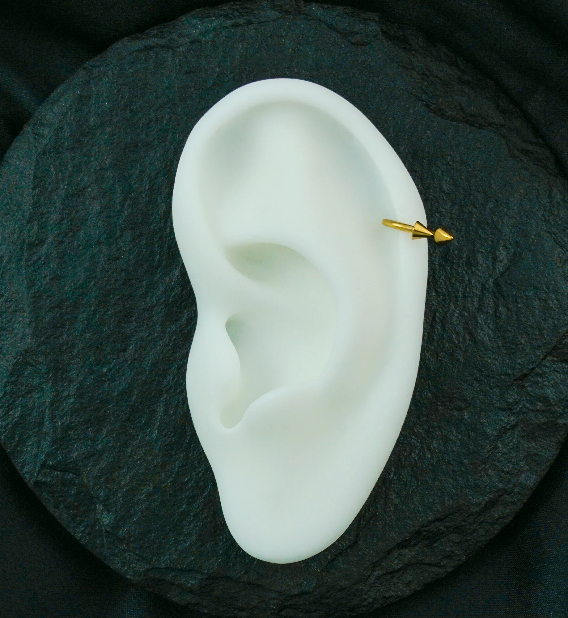 Gold PVD Spike Circular Barbell - Mrs Treak