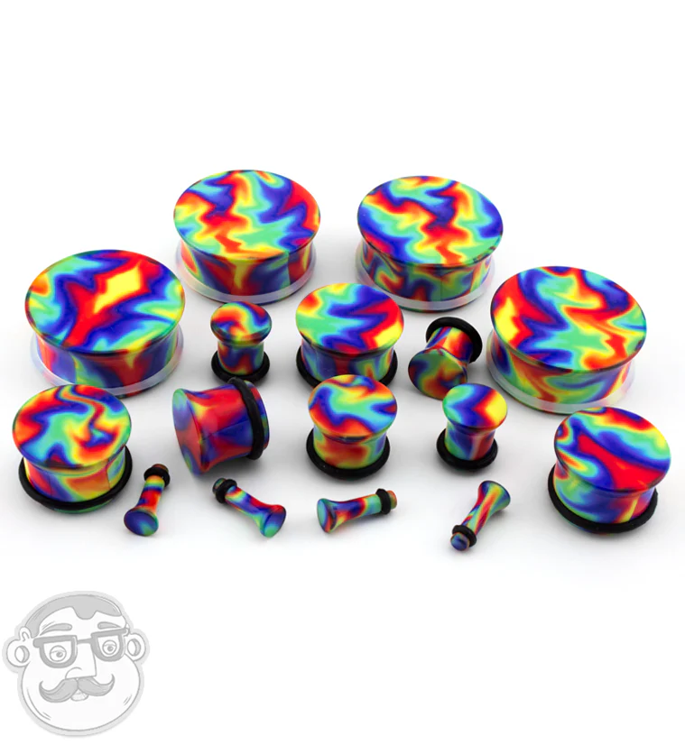 Hippie Tie Dye Plugs - Mrs Treak