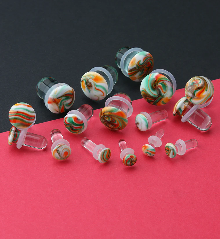 Tropical Haze Single Flare Glass Plugs - Mrs Treak