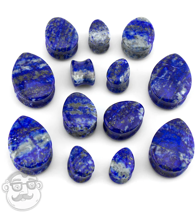 Lapis Lazuli Stone Teardrop Plugs - Mrs Treak