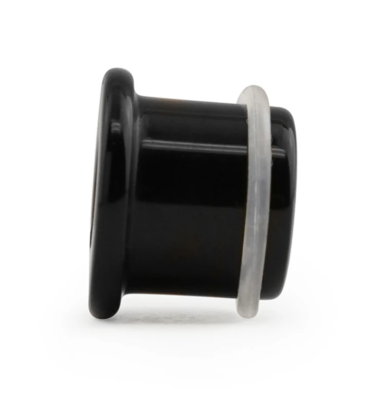 Obsidian Stone Single Flare Top Hat Tunnels - Mrs Treak
