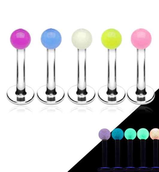 Glow In The Dark Steel Labret - Mrs Treak