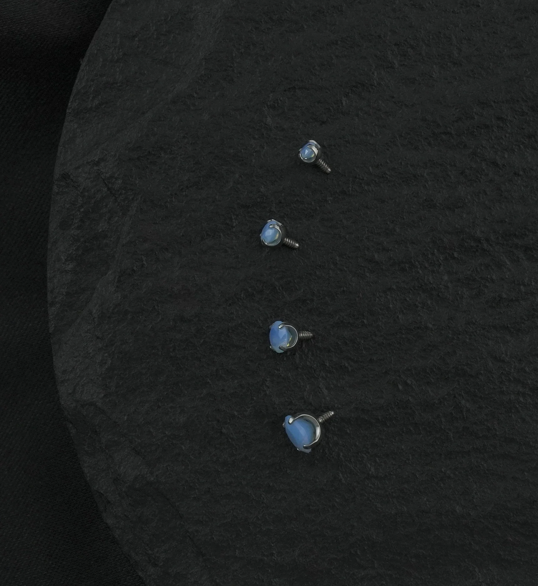 Faceted Blue Opalite Titanium Internally Threaded Top - Mrs Treak