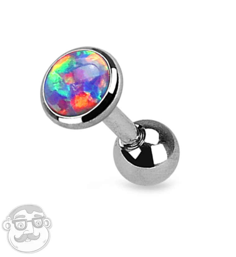 Purple Opal Top Tragus - Cartilage Barbell - Mrs Treak