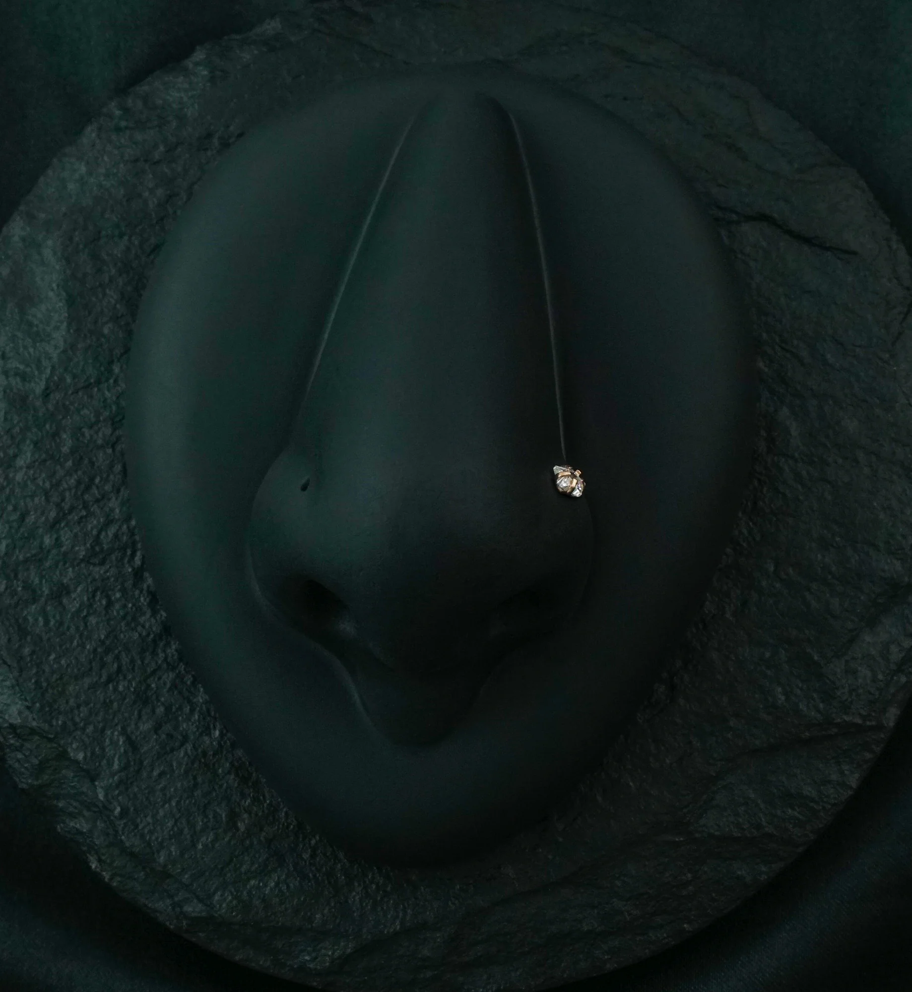 Rose Gold PVD Star CZ Prong L Bend Nose Ring - Mrs Treak