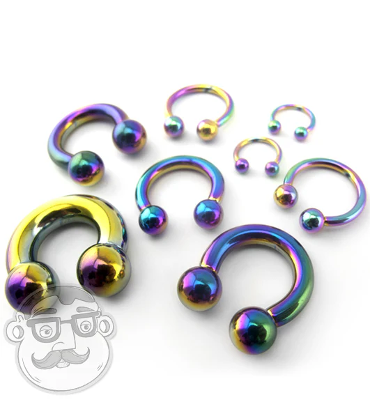 Rainbow PVD Circular Barbell - Mrs Treak