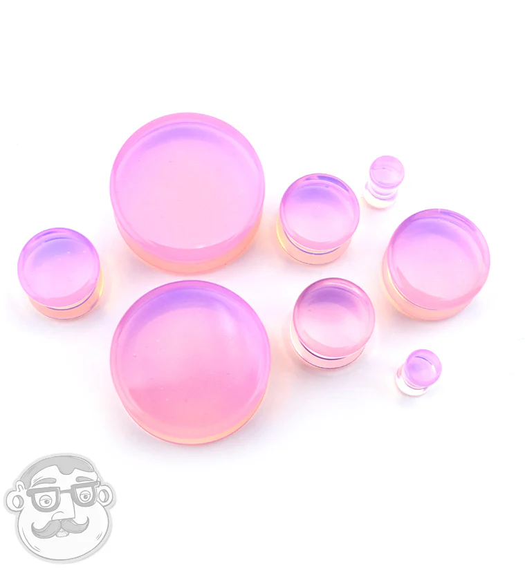 Pink Opalite Glass Plugs - Mrs Treak